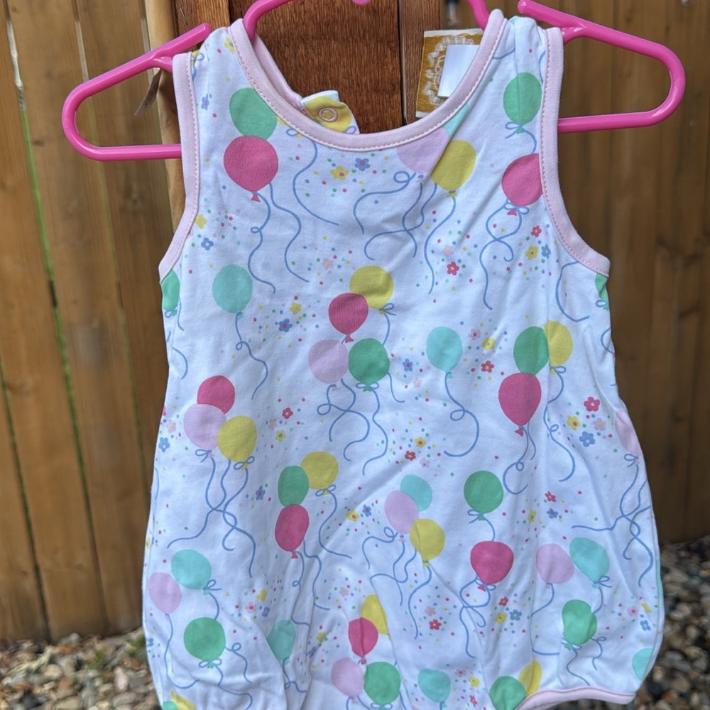 Colorful Balloon Print Baby Romper